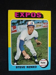 1975 Topps "Mini" Baseball Card # 34 Steve Renko - Montreal Expos (VG/EX)