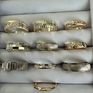 Vintage Gold Plated Ring Lot Of 10 Mixed Sizes And Assorted Styles R5 - Picture 1 of 7