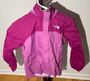 Girls North Face Raincoat Pink Size Medium 10/12 Pre-Owned ๐ฅ - Picture 1 of 8
