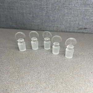 5 - Corning PYREX Glass Solid Penny Head #13 Flask Length Stopper Volumetric - Picture 1 of 6