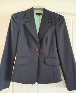 bebe Women Navy Blue Blazer Jacket Size 0 - Picture 1 of 12