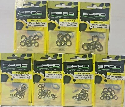 SPRO Power Split Rings - Fishing Terminal Tackle Choose Size, Pound Test & Qty. - Image 1 of 2