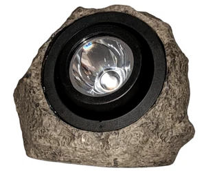 Solar Powered Garden Rock LED Light Brown Spotlight Outdoor 6" Really Bright - Picture 1 of 12