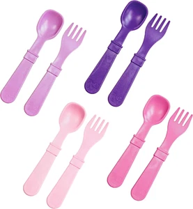 Toddler Forks and Spoons Set - 4X4 Toddler Utensils Set - Dishwasher and Micr... - Picture 1 of 12