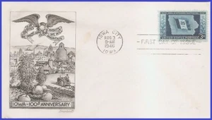 USA4 # 942 U/A SMARTCRAFT FDC Iowa Centenario - Foto 1 di 1