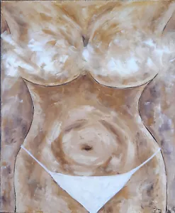 Female Nude Painting Figurative Original Art Faceless Woman Oil Artwork 20 by 16 - Picture 1 of 5