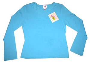 Pink Poodle Brand Shirt Top Blue Criss Cross Tie Collar Womens Juniors Small $58 - Picture 1 of 4