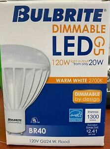 BulbRite BR40 LED G5 Dimmable Bulb (20W replaces 120W)