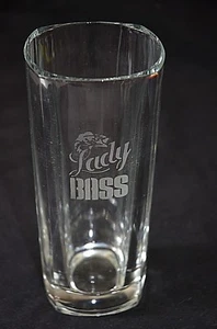 LADY BASS Drinking Glass RARE Beer Vintage Bass fishing - Picture 1 of 5