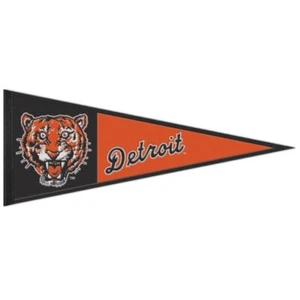 Detroit Tigers Throwback MLB Embroidered Wool 13" x 32" Pennant - Picture 1 of 1