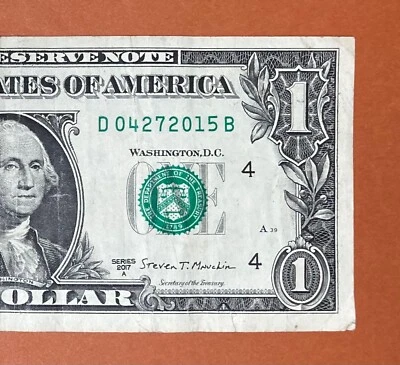April 27, 2015 (D 04272015 B) $1 One Dollar Bill Birthday Note - Image 1 of 3
