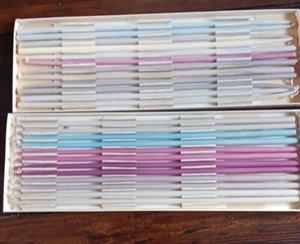 VTG / NEW 36 Candle Artisans Thin Floral Taper 15" Pastel COLONIAL Red HALLMARK - Picture 1 of 15