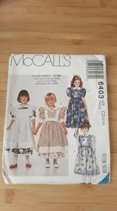 1993 McCall’s Pattern #6403 Children’s & Girls Dress & Pinafore Size 2,3,4 Uncut - Picture 1 of 2