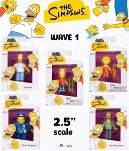 Juego Completo Jakks Simpsons Jefe Wiggum Ned Lisa Bart Homer Figura 2.5’ Onda 1 - Imagen 1 de 8