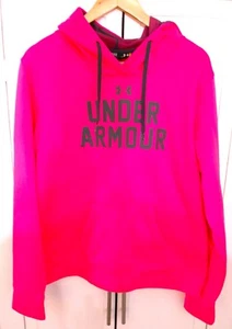 Under Armour Pink Fleece Hoodie Pullover Sweatshirt Size XL - Picture 1 of 4