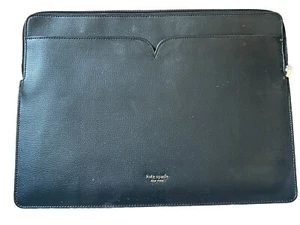 Kate Spade Spencer Laptop Sleeve Case Black Leather Padded Computer Pouch - Picture 1 of 8