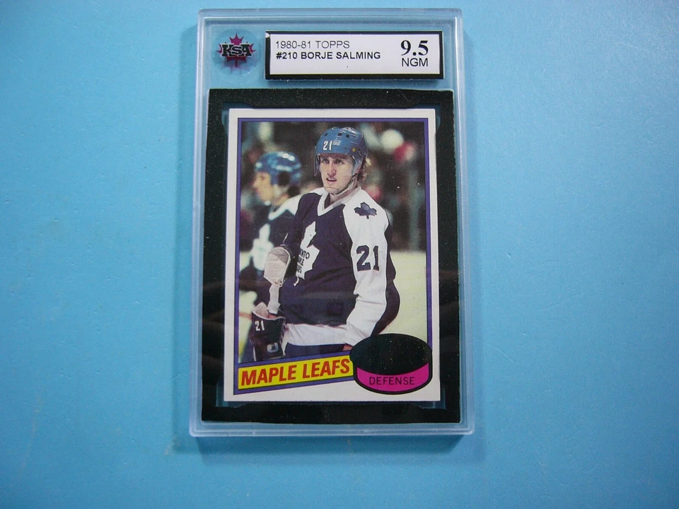 1980/81 TOPPS NHL HOCKEY CARD #210 BORJE SALMING KSA 9.5 NGM SHARP+ 80/81 TOPPS - Image 1 of 2
