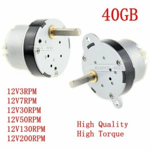 40mm 12V DC 3RPM - 200RPM High Torque Gear Box Motor Reducer Reversible 40GB New - Picture 1 of 11