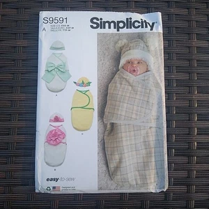 Simplicity S9591 Baby Bunting & Hat Snuggle Wrap Pattern - Picture 1 of 3