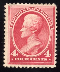 US Scott 215 Mint HR OG 4c Carmine 1888 Lot D056 bhmstamps - Picture 1 of 2