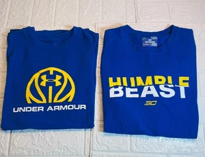 UnderArmour Youth Large Lot of 2 Golden State Warriors Steph Curry T-shirt Loose - Picture 1 of 19