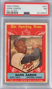 1959 Topps #561 Hank Aaron All Star PSA 7 NM Beauty WX570 - Picture 1 of 2