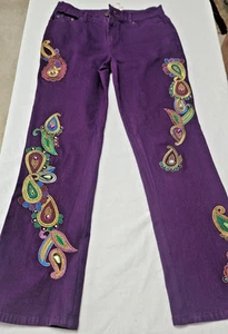 DG2 by Diane Gilman New Classic Embroidered Skinny sz 2P preowned - Picture 1 of 10