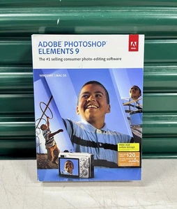Adobe Photoshop Elements 9 (Win/Mac) 2-Discs, w/Serial Number - Picture 1 of 4