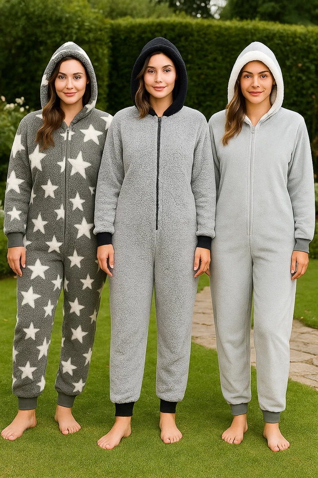 BRANDED SALE Womens ladies Dressing Gown 1Onesie Jumpsuit hooded Pyjamas Nightwear XMAS