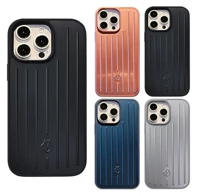 AS SHOW Stilvolle Business-Gepäck-Handyhülle für iPhone 16/15/14/17Pro Max, 3D-Streifen