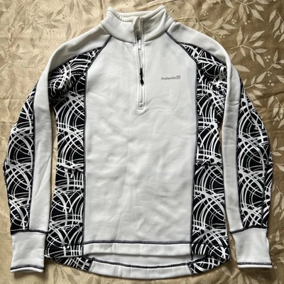 Pulôver feminino Avalanche forrado de lã 1/4 zíper roupa ativa top furos para polegar grande - Imagem 1 de 4