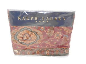 Ralph Lauren Home EQUESTRIAN PAISLEY Twin Flat Sheet Cotton Burgundy 200 Thread - Picture 1 of 9