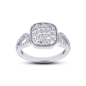 Anillo de aniversario de oro de 14k con diamantes naturales certificados corte redondo F VS2 3/4 quilates - Imagen 1 de 3