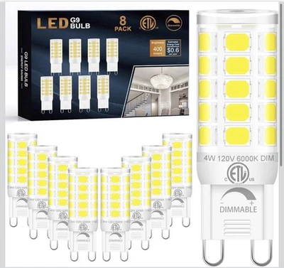 G9 LED Bulb Dimmable 2700K Soft Warm White 6 Pack, T4 G9 4W Replacement for 40 W - Image 1 of 4