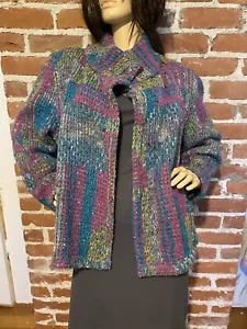 Missoni Vintage Wool Alpaca Silk Sweater Coat Jacket Thick Swing Wrap Jacket O/S - Picture 1 of 24