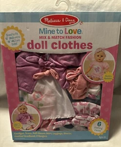 Melissa &Doug Doll Clothes-Mine To Love Mix & Match Fashion New In Box - Picture 1 of 5