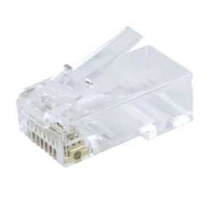 Construct Pro 2-Piece RJ45 Connectors for Solid Cat6 (Qty. 100, Clear) - Picture 1 of 5