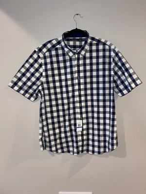 Camisa Nautica Boys XL Cuello Abotonado Manga Corta 100% Algodón Nueva Azul/Blanca Foto 1 de 4