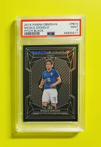 2019-20 Panini Obsidian Nicolo Zaniolo Pitch Black Rookie Card #/135 PSA 9 - Picture 1 of 2