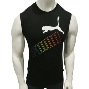 NEU MIT ETIKETT PUMA UVP $ 42,99 REGENBOGEN SCHWARZES ÄRMELLOSES HERREN-TANKTOP MIT RUNDHALSAUSSCHNITT GRÖSSE 2XL - Bild 1 von 5