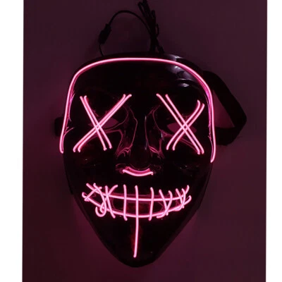 Purge Rave Party Light Up Stitches Scary LED Mask Costume Cosplay Halloween EDC - Image 1 of 4
