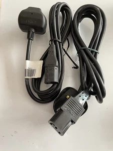 2 x Kettle Lead Mains UK Power Cable 3 Pin UK Plug IEC C13 Cord : PC Monitor TV - Bild 1 von 3