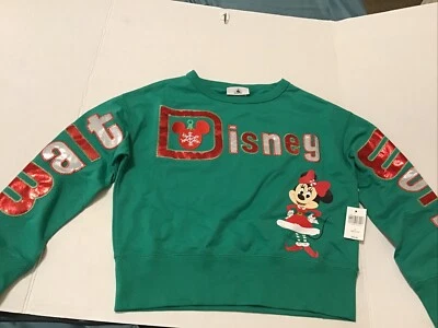 Walt Disney World Logo Minnie Mouse Pullover Sudadera Vacaciones JUVENTUD PEQUEÑA NUEVA Foto 1 de 4