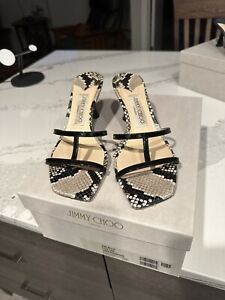 Jimmy Choo Black Kitten Heel Sandals