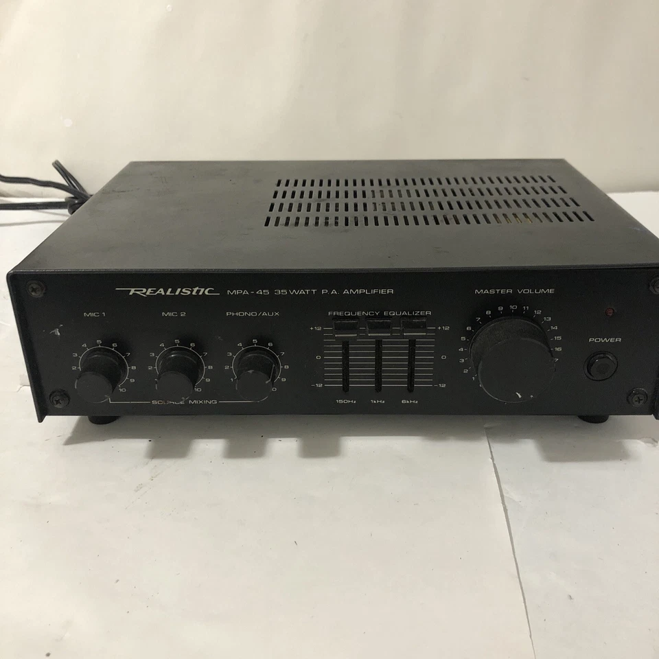 Radio Shack MPA-45 PA 35 Watt Output Amplifier w/ Phono & Aux Input Powers On - Image 1 of 4