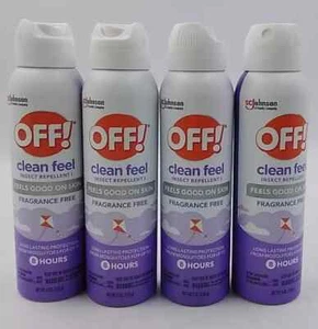 4 Cans Off! Clean Feel Insect Repellent Spray Fragrance Free 5oz ea=20oz Total - Picture 1 of 3