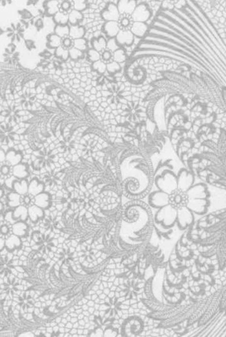 Oilcloth Fabric Paradise Lace Silver Pattern Sold in Yard or Bolt - Image 1 of 2