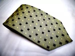 ROBERTO VILLINI Collezione Woven Lite Tan W/ Blue Geometric Dots Silk Tie NWOT - Picture 1 of 4