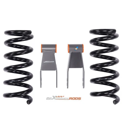 Front 2" + Rear 1"-2" Drop Kit Coils Shackles For Chevy GMC C1500 2WD V8 88-98 — 第 1/4 张图片