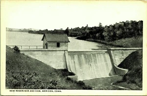 Nuevo embalse, postal Dam Meriden Connecticut - Imagen 1 de 2